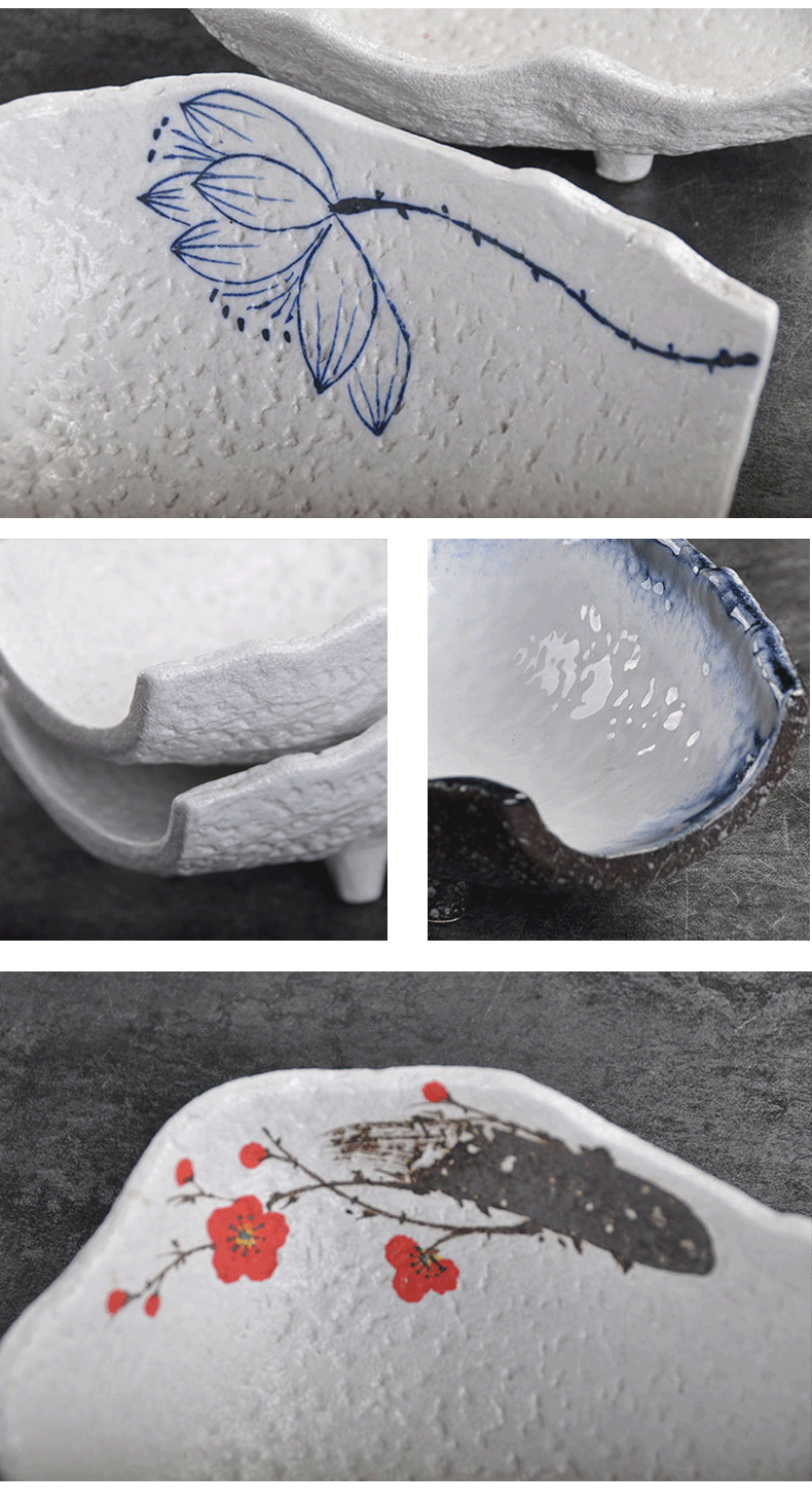 陶瓷餐具 四脚石纹缺口碗1